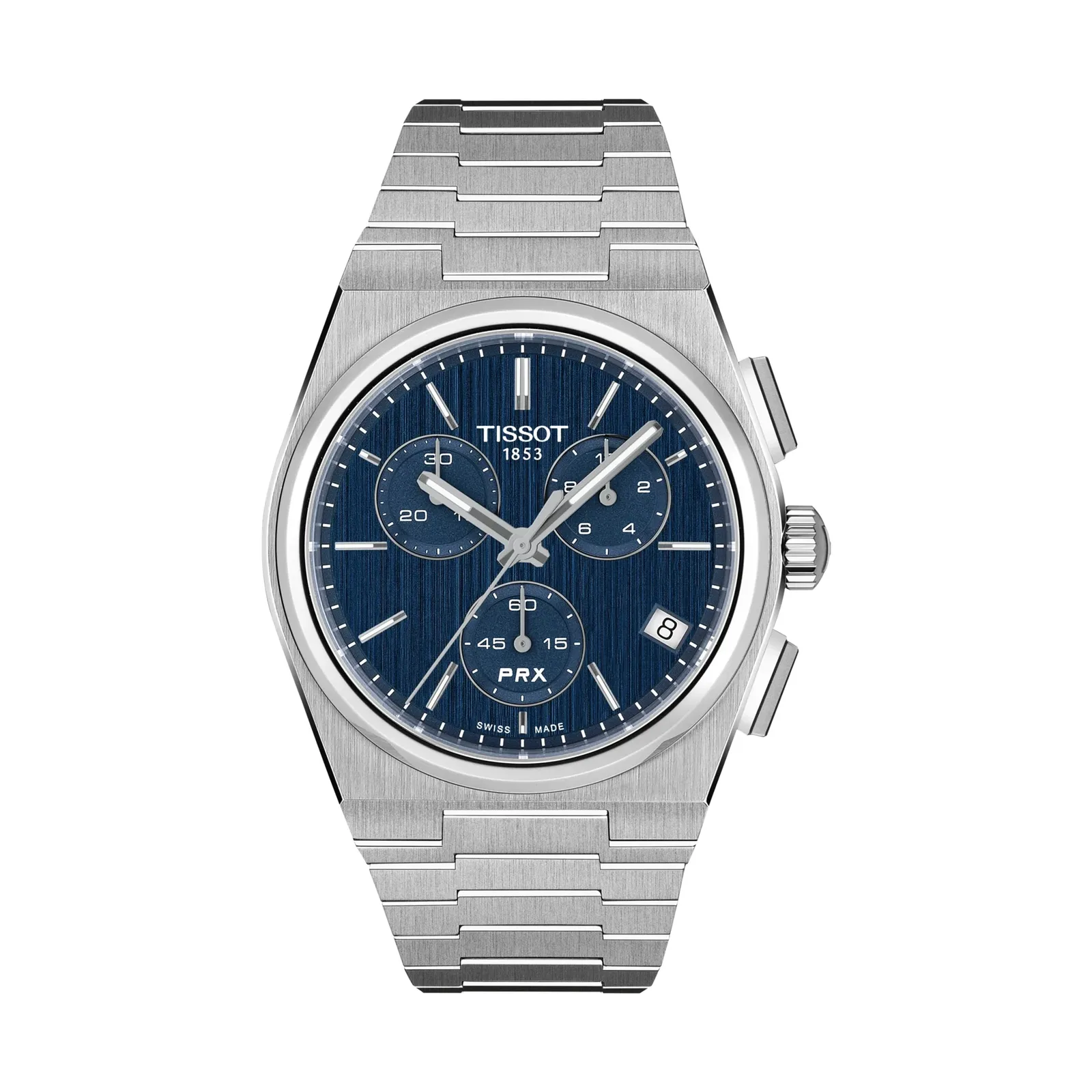 Tissot PRX Chronograph Quarz 41 mm Edelstahlband Blau Herrenuhr T137.417.11.041.00