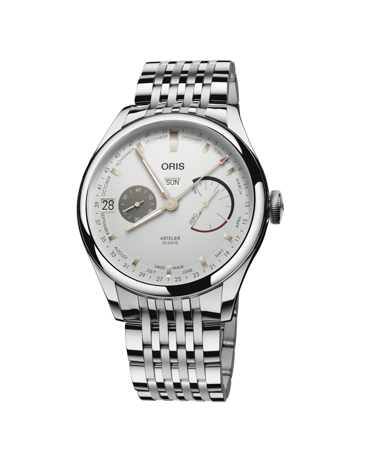 Oris Artelier Calibre 113 43mm Edelstahl Weiß Herrenuhr 01 113 7806 4051-07 8 23 79PS