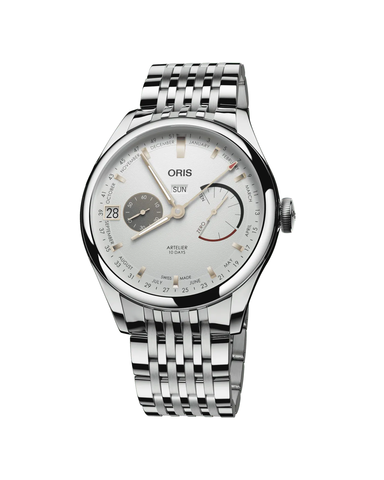 Oris Artelier Calibre 113 43mm Edelstahl Weiß Herrenuhr 01 113 7806 4051-07 8 23 79PS