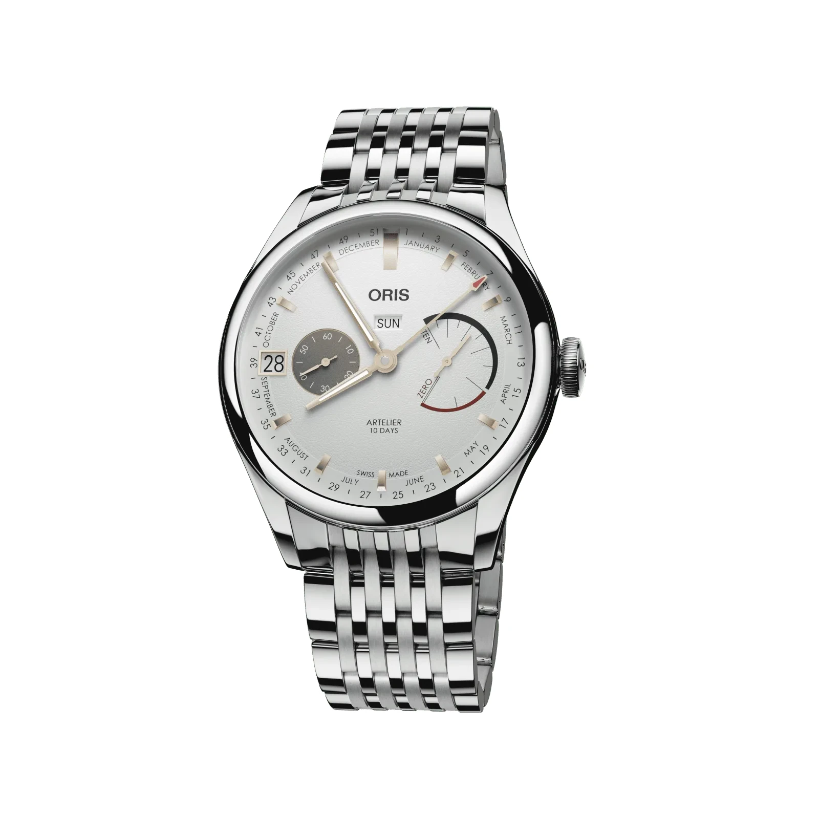 Oris Artelier Calibre 113 43mm Edelstahl Weiß Herrenuhr 01 113 7806 4051-07 8 23 79PS