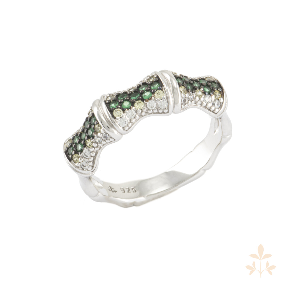 Seinerzeit Emerald Bambus Ring SZA-1990-322-58