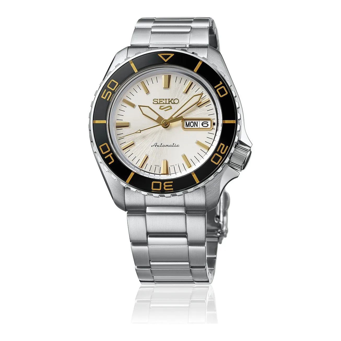 Seiko 5 Sports SKX Automatik 42 mm Edelstahlband Weiß Herrenuhr HDB004K1
