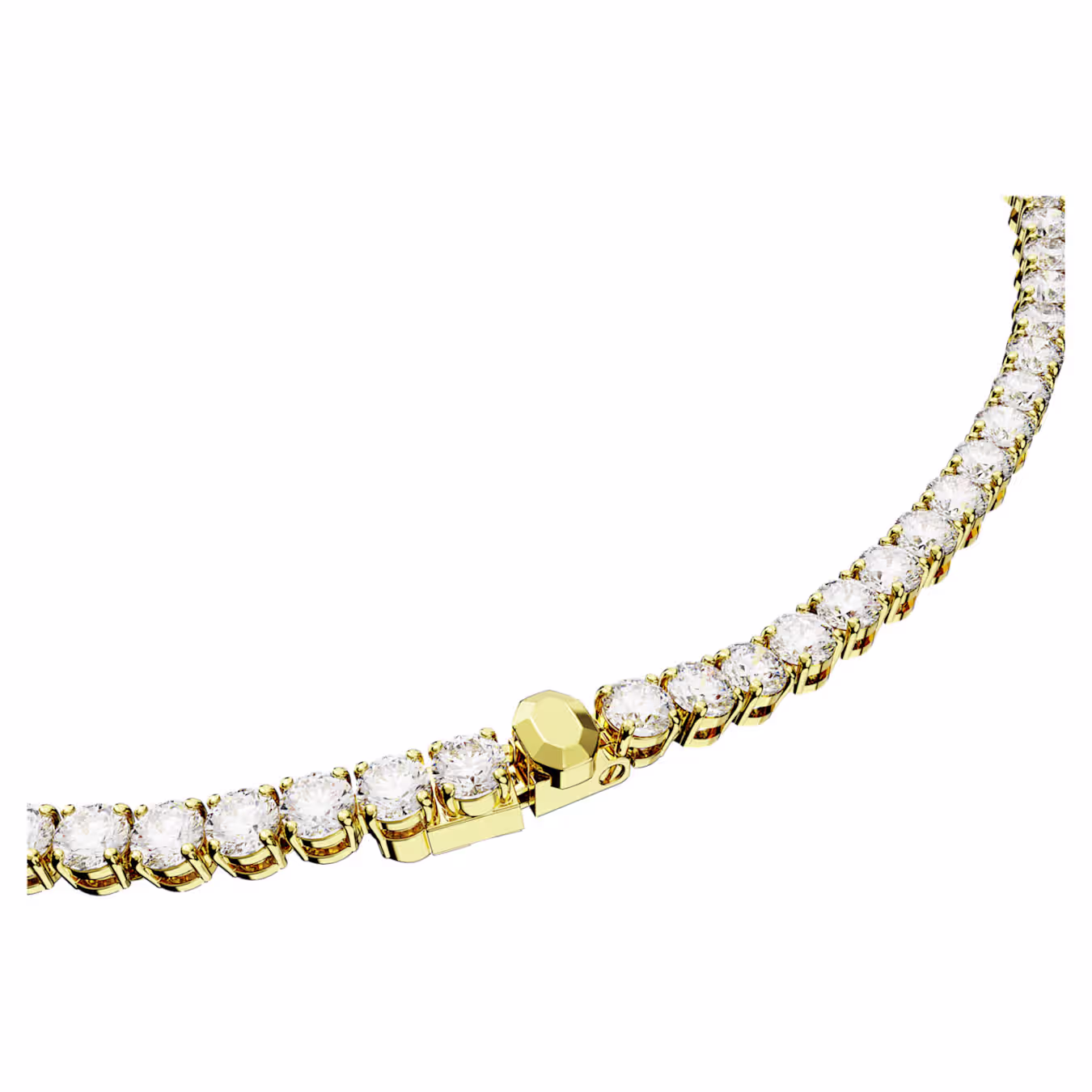Swarovski Matrix Tennis Halskette Rundschliff, Weiß, 18k vergoldet