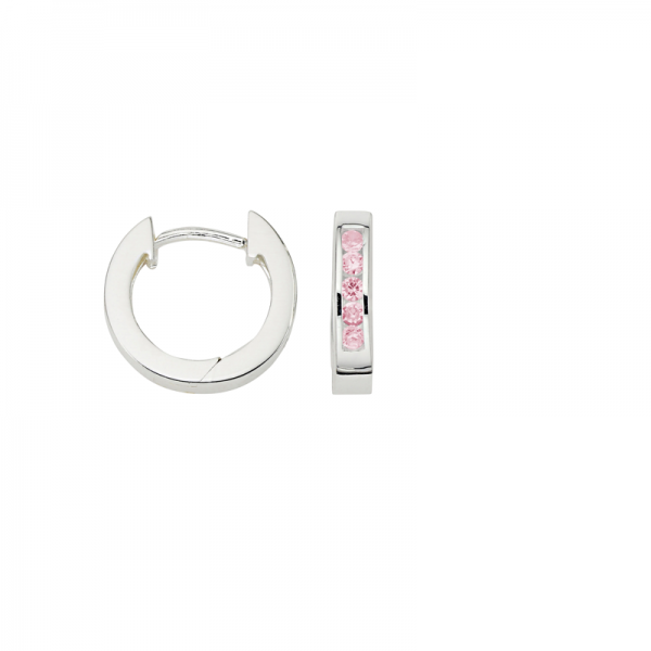 CEM 925 er Silber Creolen Zirkonia pink BCR900521