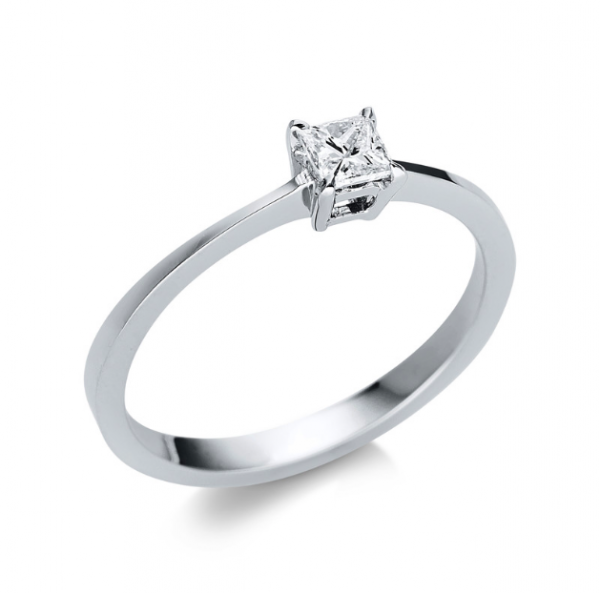 Diamant Schmuck Ring Verlobungsring 4er-Krappe 14 kt, 0,22 ct