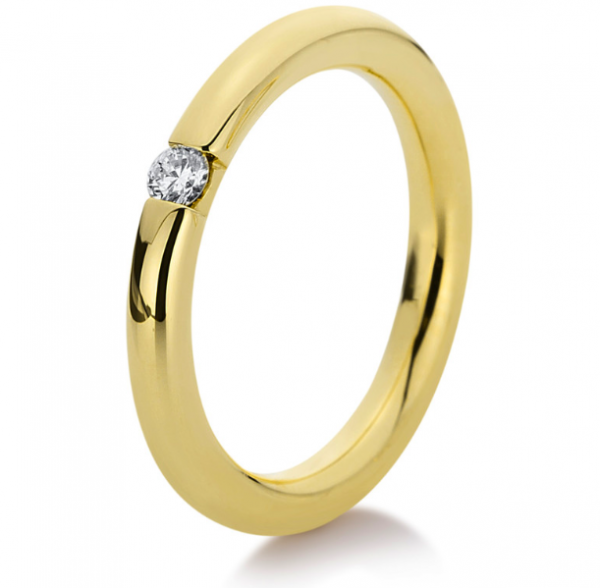 Diamant Schmuck Ring Verlobungsring 14 kt, 1 Brill. 0,10 ct