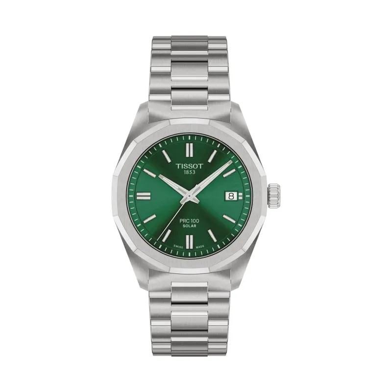 Tissot PRC 100 Solar 34 mm Grün Damenuhr T151.822.11.091.00