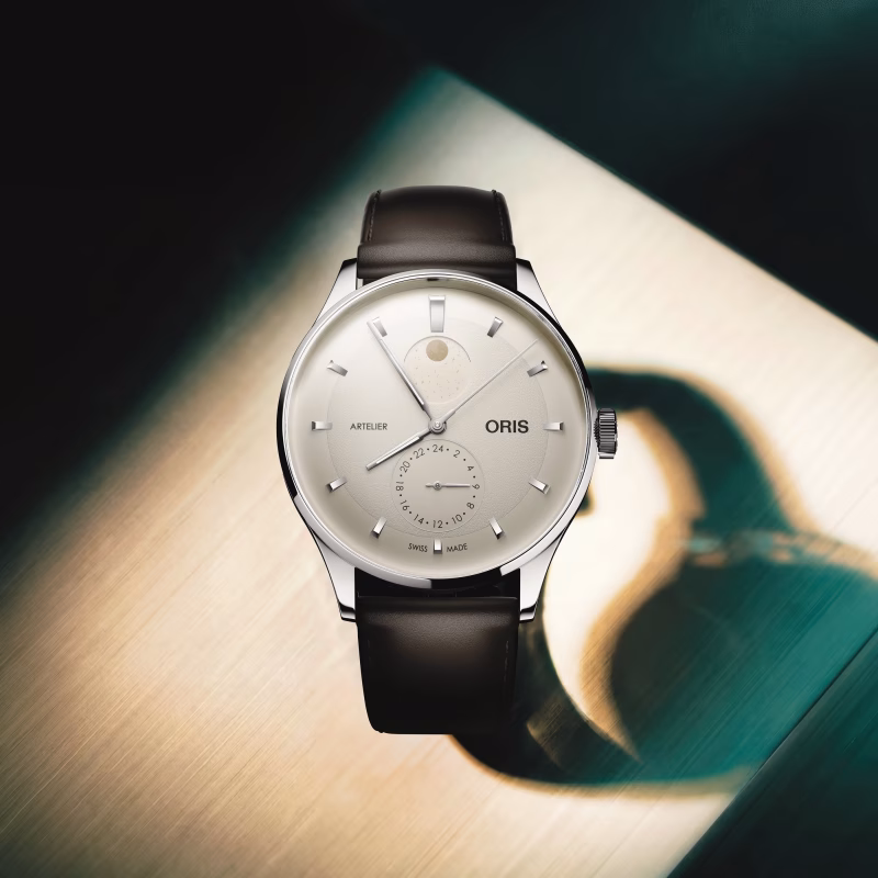 Oris Artelier Complication 39.50 mm Lederband Weiß Herrenuhr 01 782 7811 4051-07 6 20 17FC