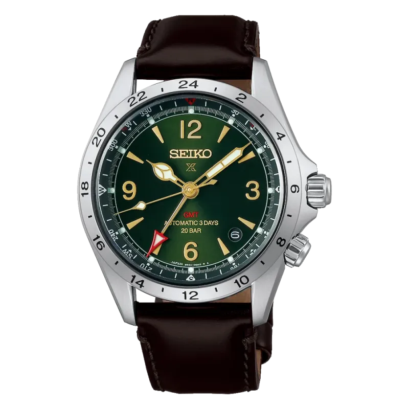 Seiko PROSPEX Automatik GMT 39,5mm Lederband, 72 Stunden Gangreserve Herrenuhr HBC007J1