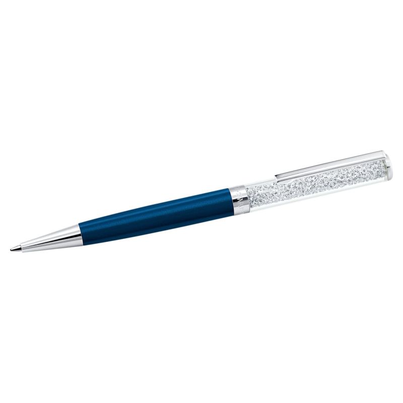 Swarovski Crystalline Kugelschreiber, Blau lackiert, verchromt 
