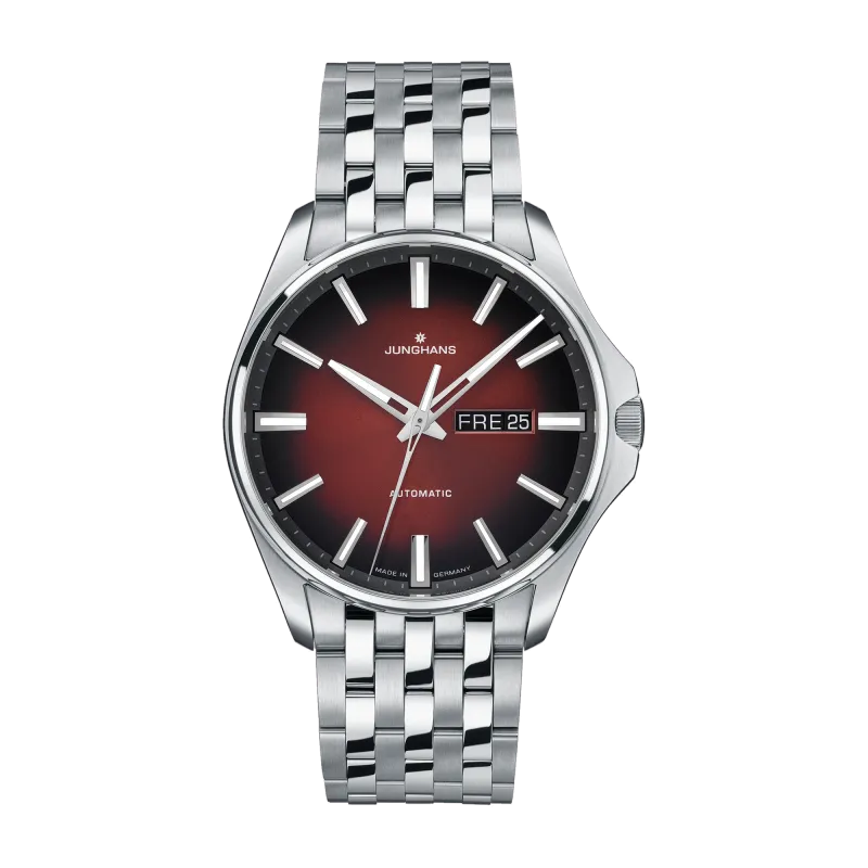 Junghans Meister S Automatic, 44mm, dunkelrotes Zifferblatt mit Effektlackierung Herrenuhr 27/4616.44