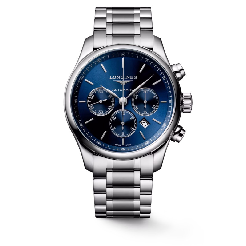 Longines Master Collection Chronograph Blau Edelstahlband Herrenuhr L2.859.4.92.6