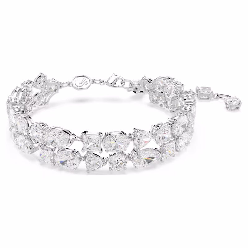 Swarovski  Mesmera Armband Verschiedene Schliffe, Weiß, Rhodiniert