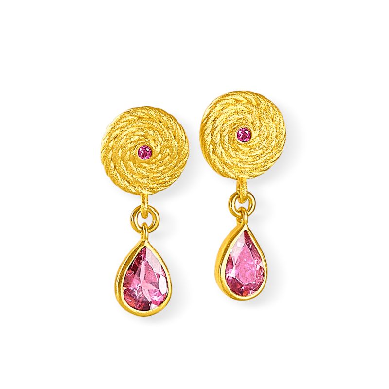 Bernd Wolf Ohrringe Lianis Designlinie Liana, Turmalin pink
