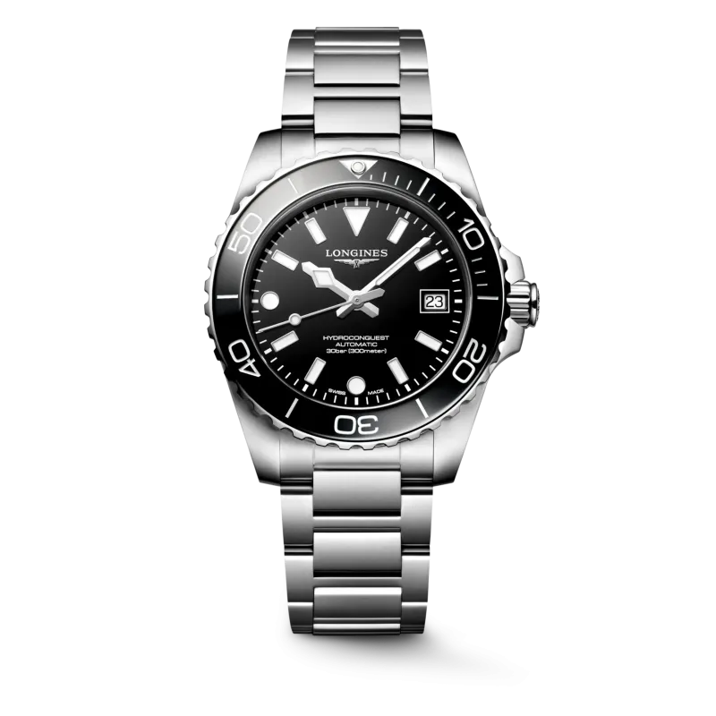 Longines Hydroconquest 39mm Automatik schwarz Herrenuhr L3.779.4.56.6