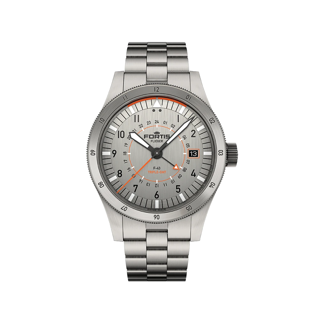 Fortis FLIEGER F-43 Triple-GMT Titanium Herrenuhr F4260002