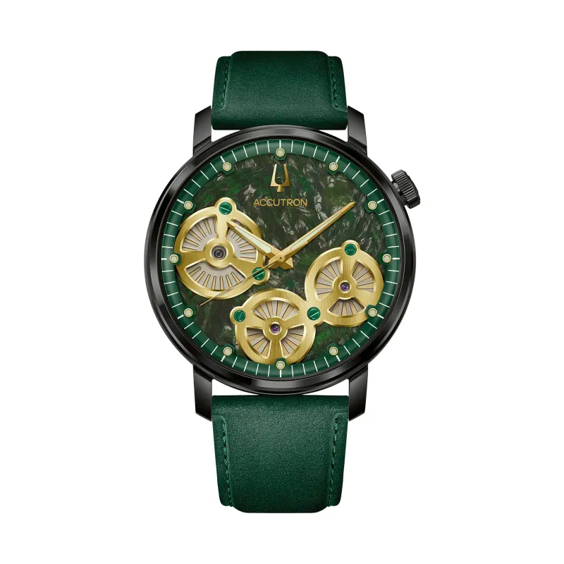 Bulova Accutron Spaceview Evolution Forged Carbon Grün Herrenuhr 28A210