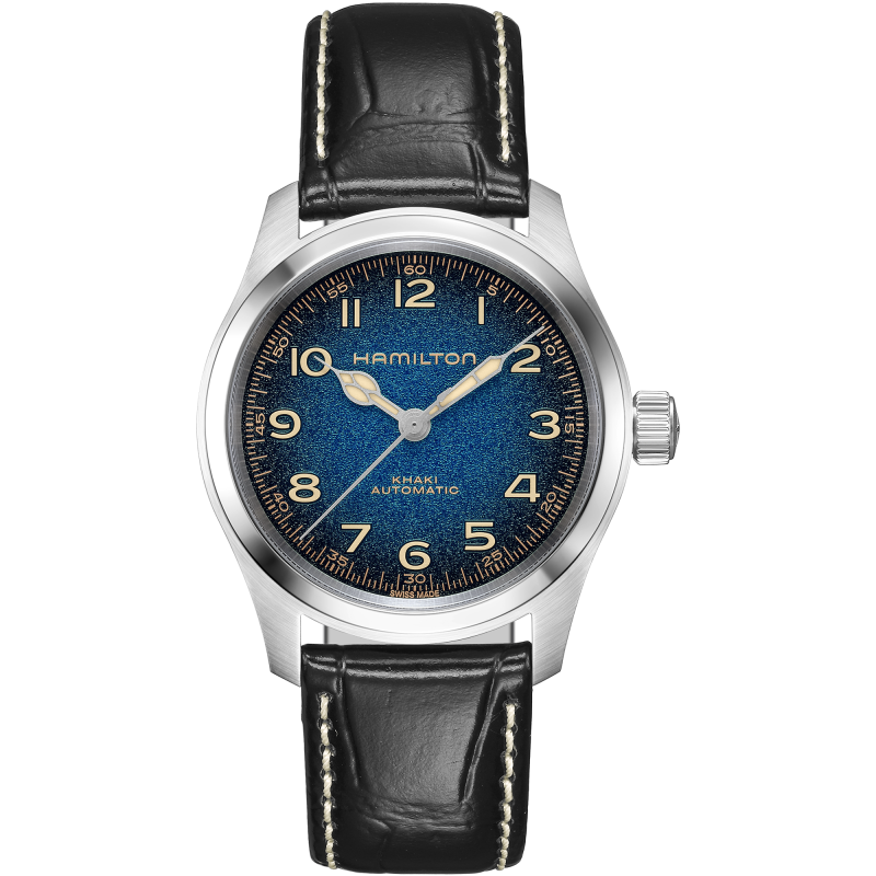 Hamilton Khaki Field Murph Automatik Blau Lederband Herrenuhr H70405740