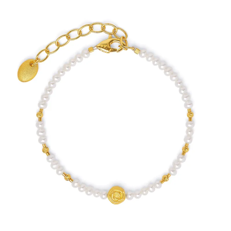 Bernd Wolf Armband Rosi Designlinie Rose, Süsswasserperle, 19cm