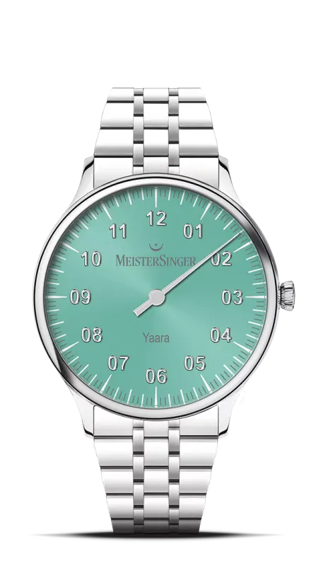 Meister Singer Yaara - Mint mit Silber, 36mm, Automatikuhrwerk Damenuhr YA929S