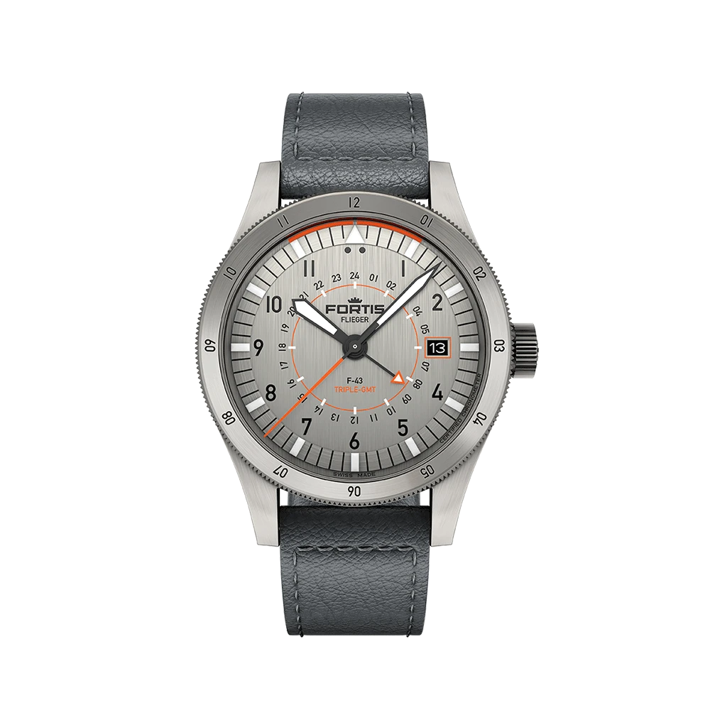 Fortis FLIEGER F-43 Triple-GMT Titanium Herrenuhr F4260003