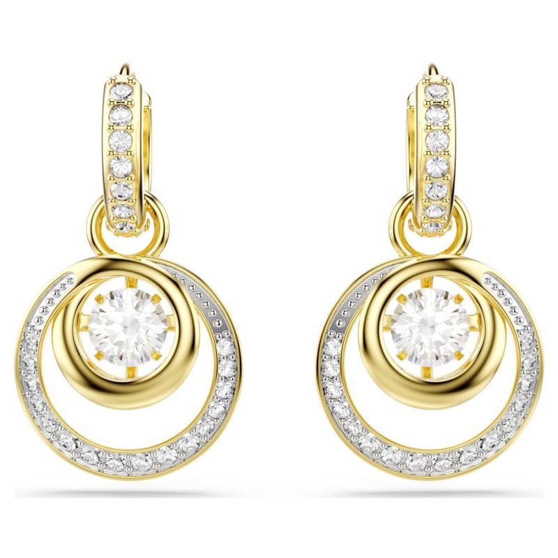 Swarovski  Hyperbola Drop-Ohrhänger Rundschliff, Weiß, Goldlegierungsschicht