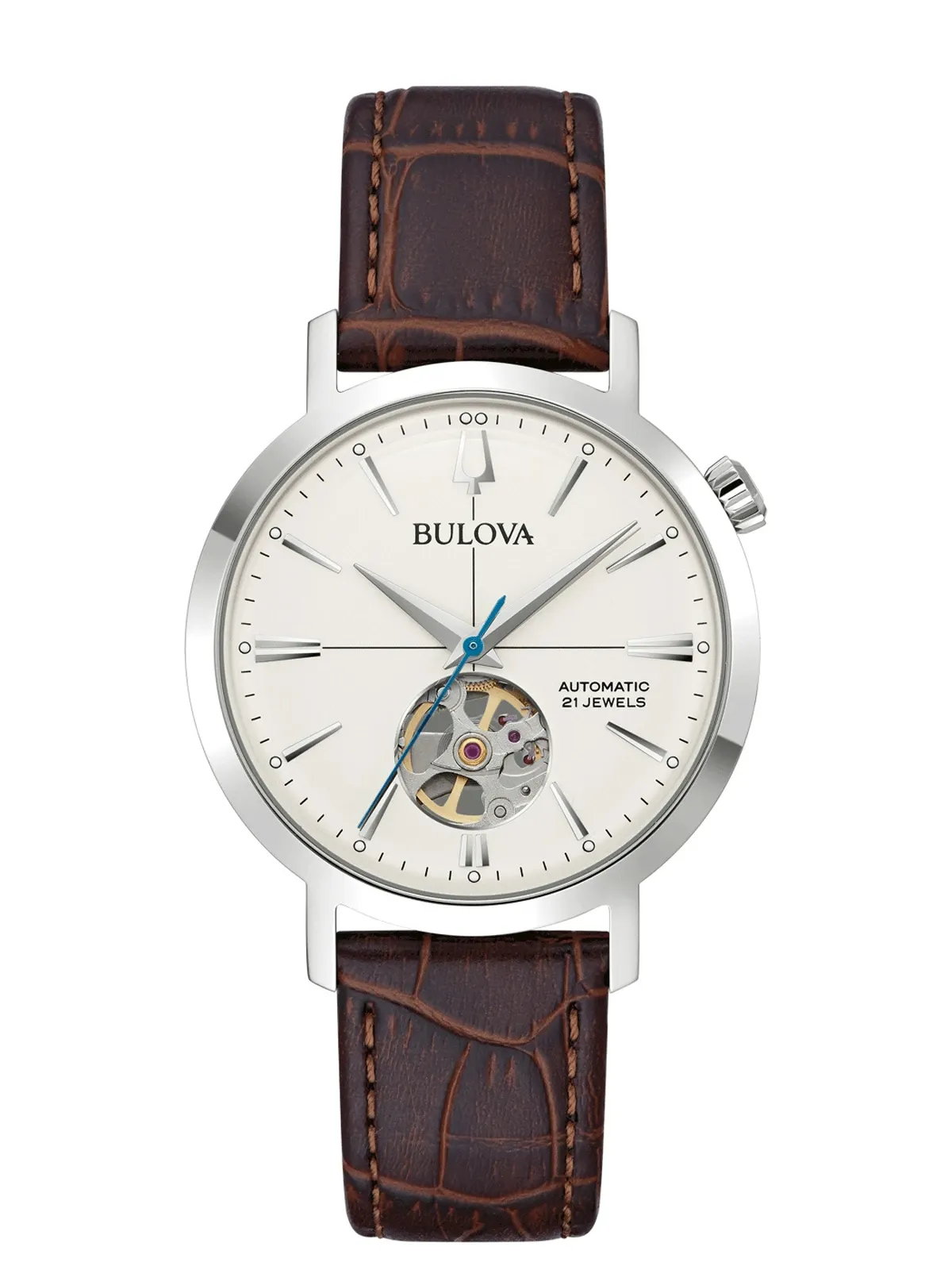 Bulova Aerojet Automatik 42 Stunden Gangreserve, Lederarmband Herrenuhr 96A318