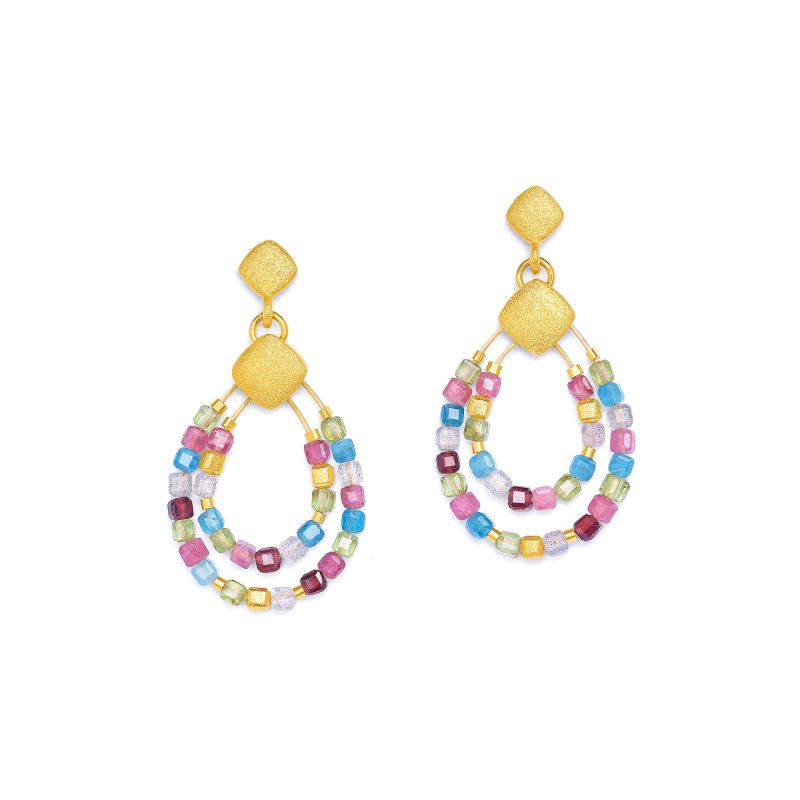 Bernd Wolf Ohrringe Cuseva Designlinie Cubes, Multicolor, Sterlingsilber 925