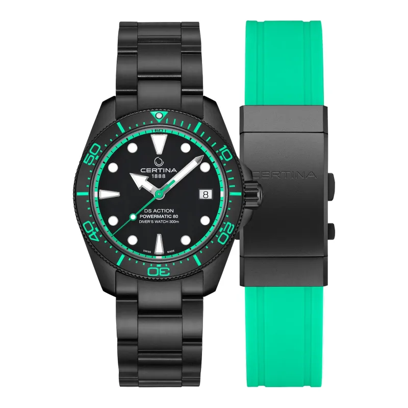 Certina DS Action Diver 38 mm Automatik Grün Herrenuhr C048.807.33.051.01