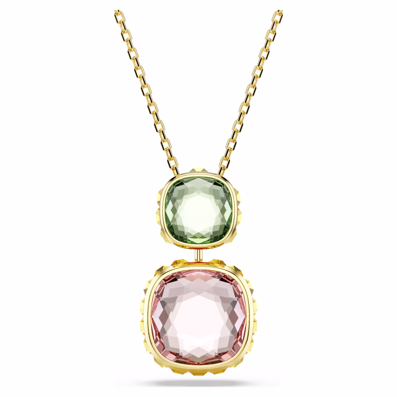 Swarovski Kette Chroma Anhänger Kissenschliff, Mehrfarbig, 18k vergoldet