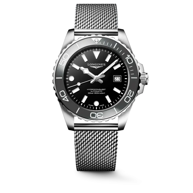 Longines Hydroconquest 42mm schwarz Herrenuhr L3.788.4.70.6