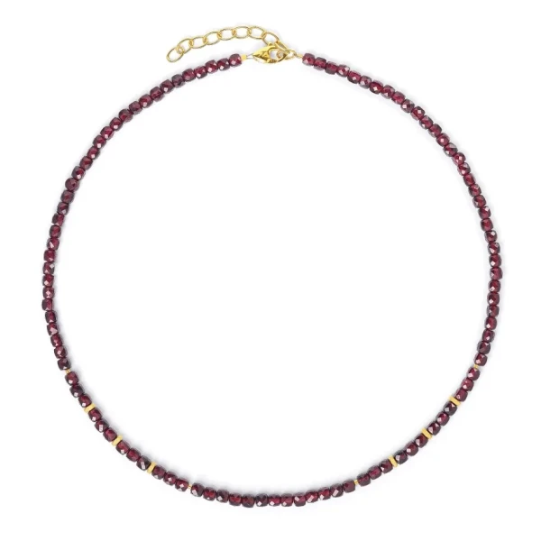 Bernd Wolf Fabricia Collier Granat 43cm, 8120001776-V43