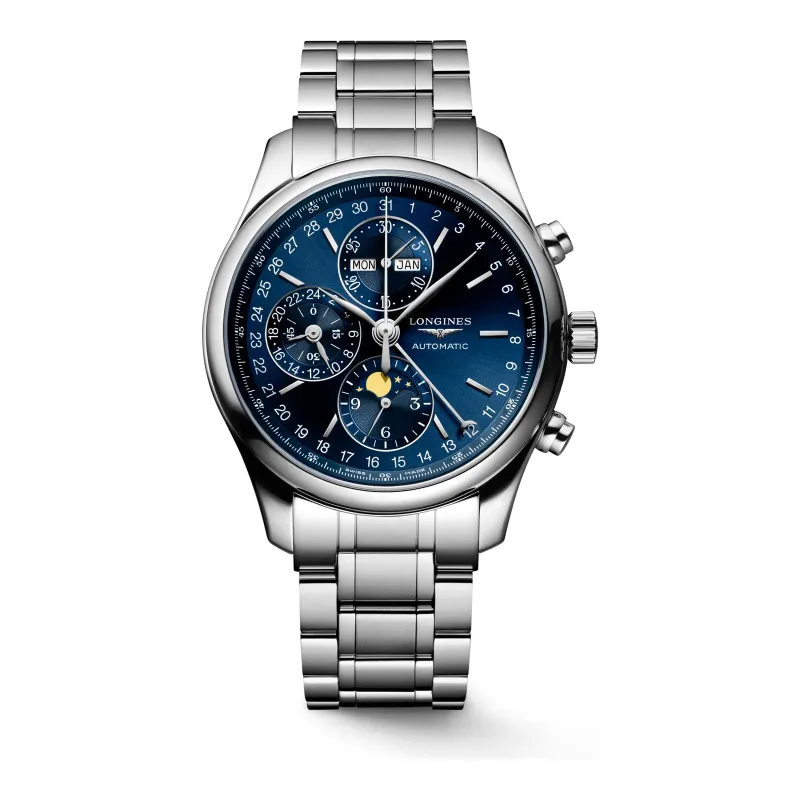 Longines Master Collection Chrono Mondphase Blau Edelstahlband 42 mm Herrenuhr L2.773.4.92.6
