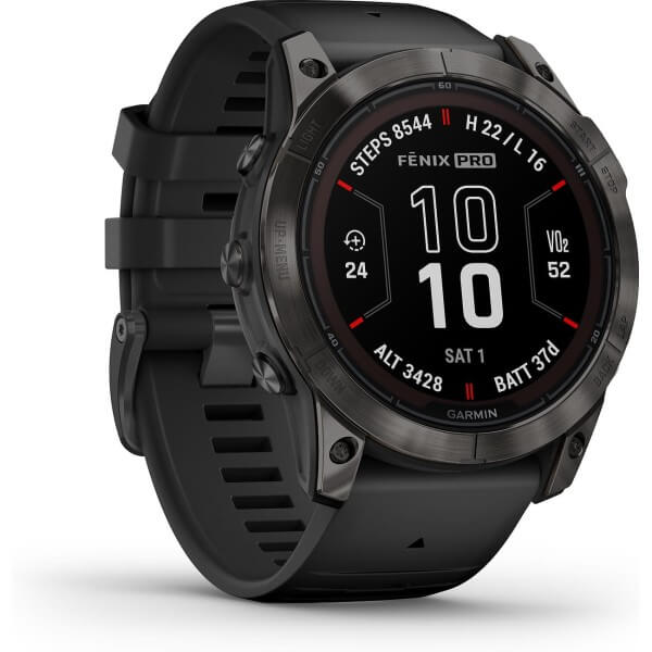 Garmin fēnix® 7X Pro Sapphire Solar Carbongrau Titan Silikonarmband 010-02778-11