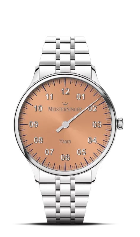 Meister Singer Yaara - Lachs mit Silber, 36mm, Automatikuhrwerk Damenuhr YA916S