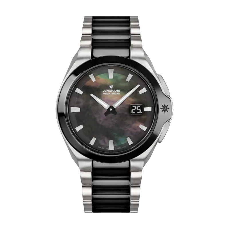 Junghans Spektrum Damen Funk Solar Perlmutt anthrazit Damenuhr 15/1602.44