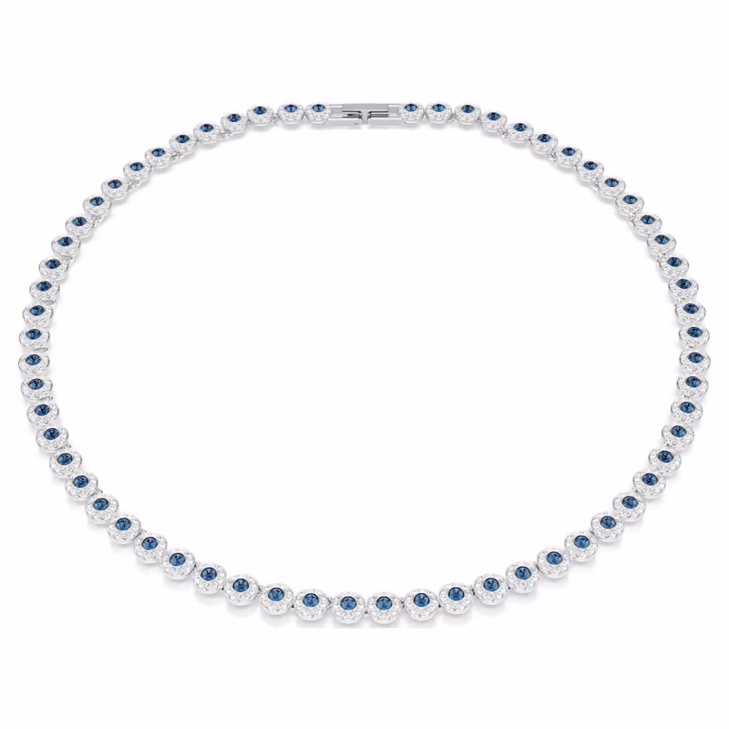 Swarovski  Una Angelic Halskette Rundschliff, Blau, Rhodiniert