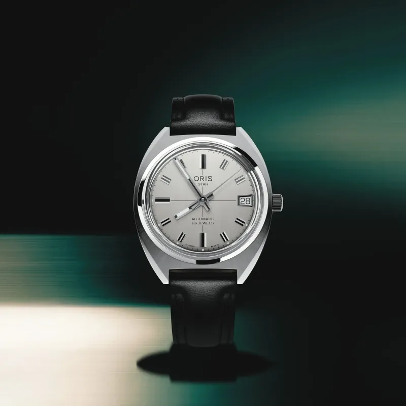 Oris Heritage Oris Star Edition 35mm Automatik Lederband Grau Herrenuhr 01 733 7813 4151-Set