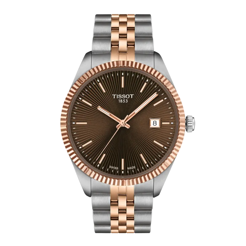 Tissot Ballade 40mm, Swiss Made Quarzwerk, Braun Roségold Herrenuhr T156.410.22.291.01