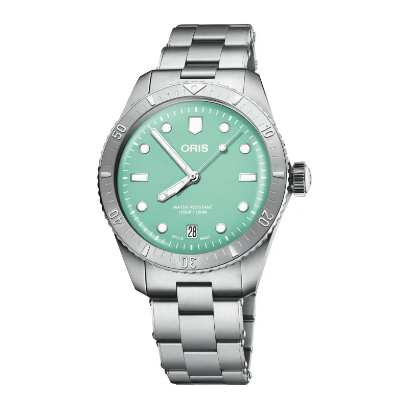 Oris Divers Sixty‑Five Cotton Candy 38mm Grün Unisexuhr 01 733 7771 4057-07 8 19 18