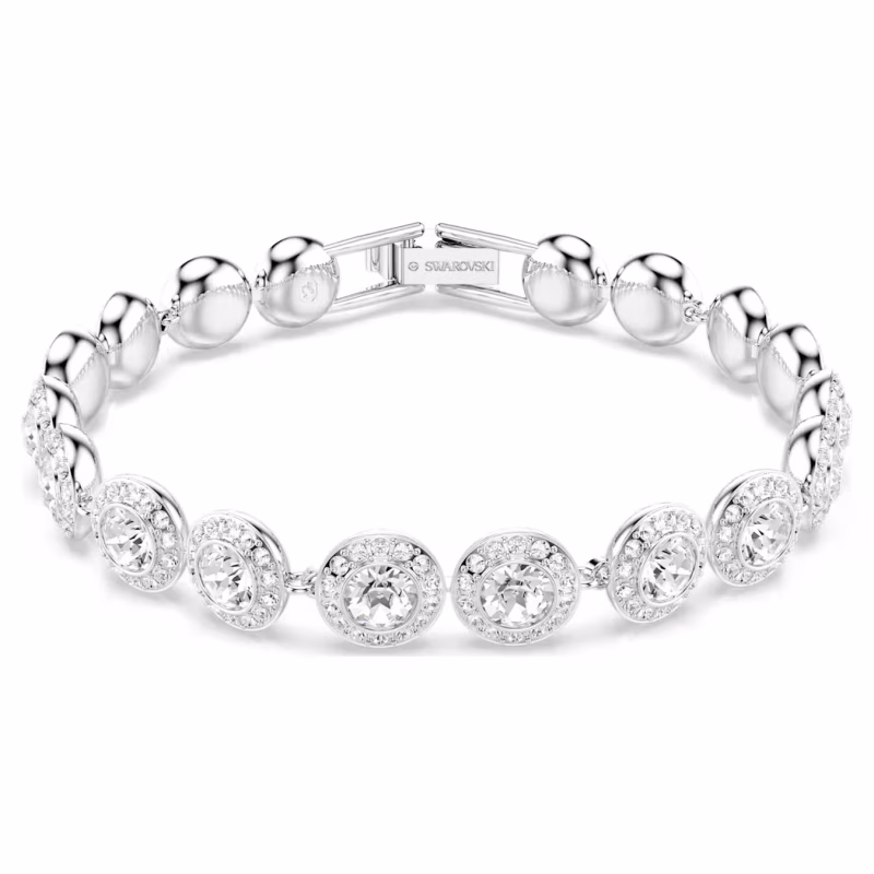 Swarovski  Una Angelic Armband Rundschliff, Weiß, Rhodiniert