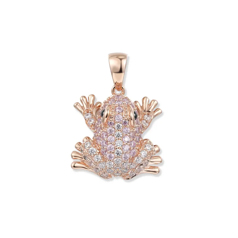 Seinerzeit Anhänger Louisa Frosch Anhänger 18K Rosévergoldung, Rosatöne und weiße Zirkonia