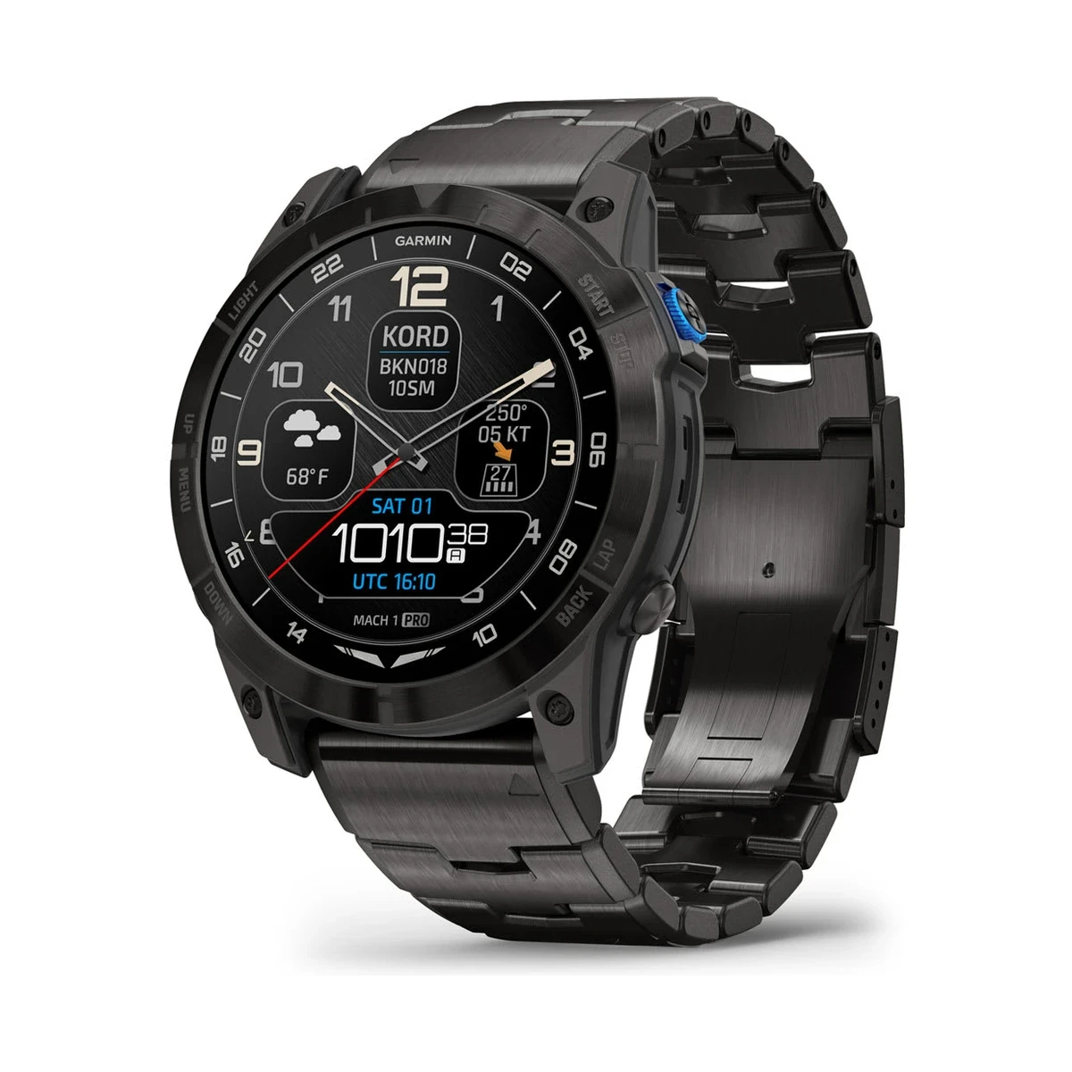 Garmin D2 Mach 1 Pro Piloten-Smartwatch mit Titan-Armband Herrenuhr mit Silikon Ersatzarmband 010-0