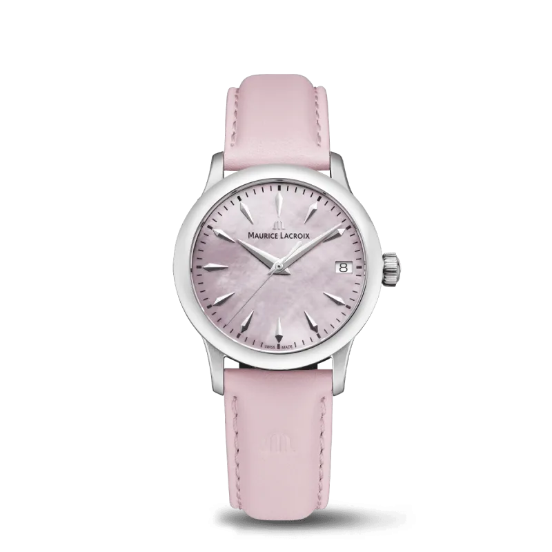 Maurice Lacroix 1975 Quartz 33mm, Quarzwerk, Lederband Rosa Damenuhr 751006-SS001-560-6