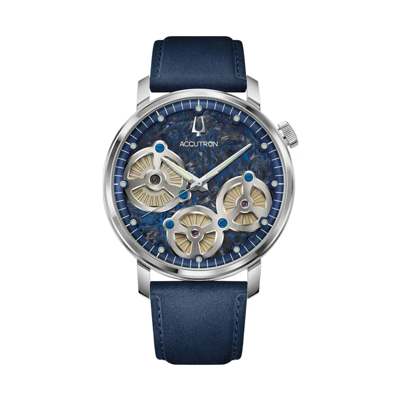 Bulova Accutron Spaceview Evolution Forged Carbon Blau Herrenuhr 26A215