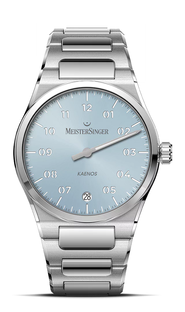 Meister Singer Kaenos, Sonnenschliff Eisblau, Automatik Herrenuhr KS914