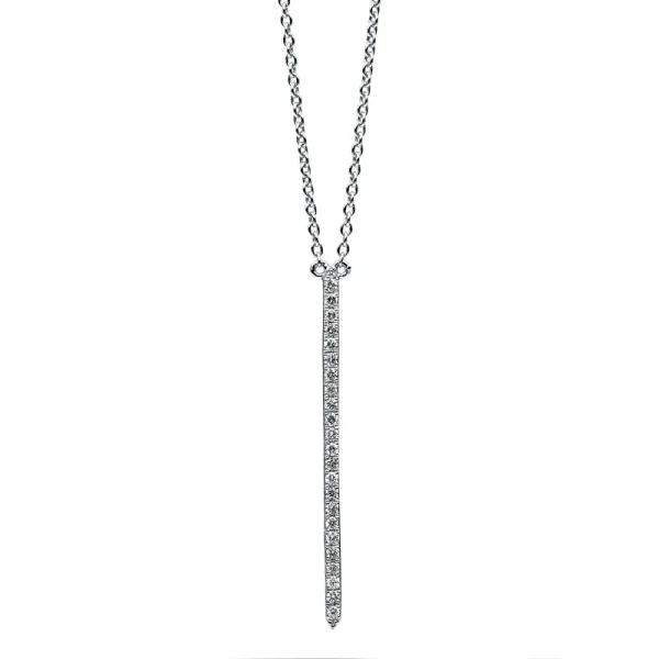 Collier 750er Weißgold 14kt 23 Brill. 0,14ct