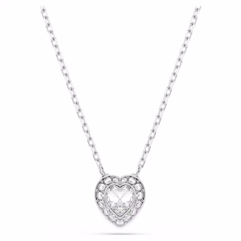 Swarovski Kette Ariana Grande x Swarovski Anhänger Verschiedene Schliffe, Herz, Weiß, Rhodiniert