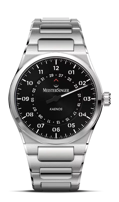 Meister Singer Kaenos Open Date, Automatik, Schwarz Herrenuhr KSOD902