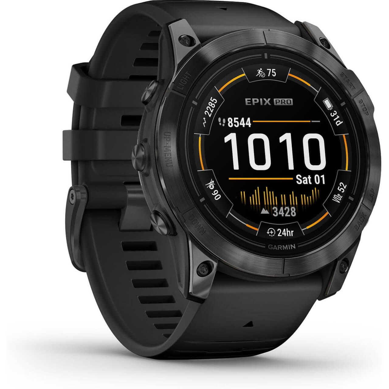 Garmin Epix™ Pro Gen 2 Sapphire 51mm Schwarz/Carbongrau Titan mit Silikonarmband 010-02804-01
